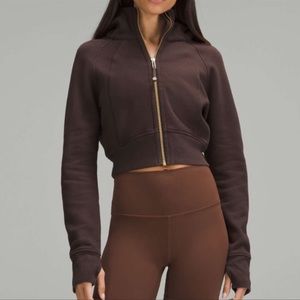 NWT LULULEMON ESPRESSO BROWN SCUBA FULL ZIP CROPPED HOODIE 8